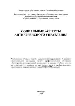 Коллектив авторов - Социальные аспекты антикризисного управления